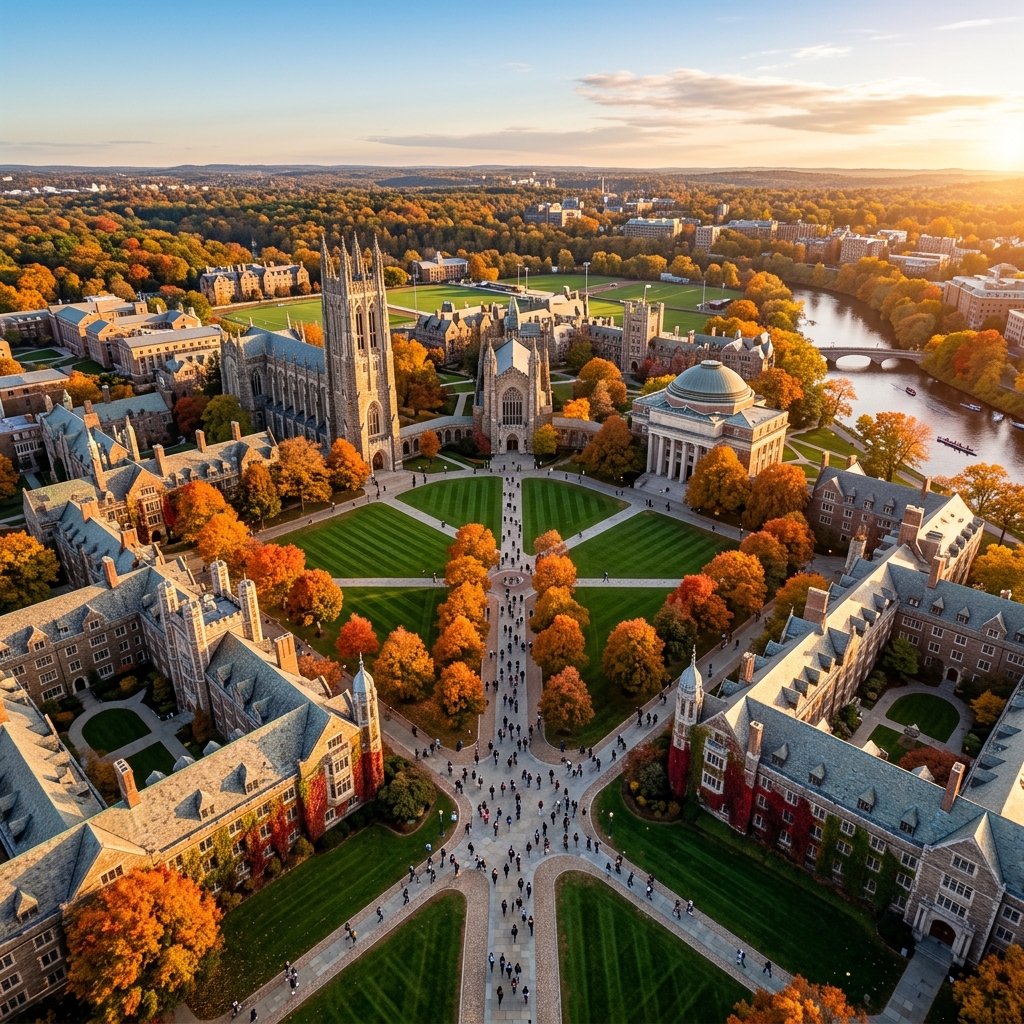 University campus aerial view
